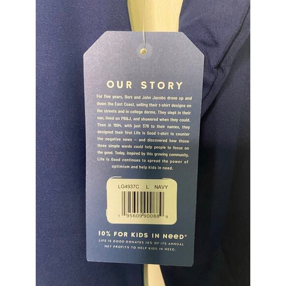 NWT Kids Life Is Good Dark Blue Rash Guard Swim Shirt Size Large Beach Swim - Picture 6 of 13